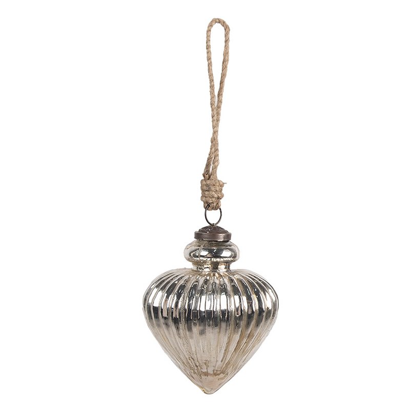 Weihnachtskugel Ø 10x12 cm Silberfarbenes Glas