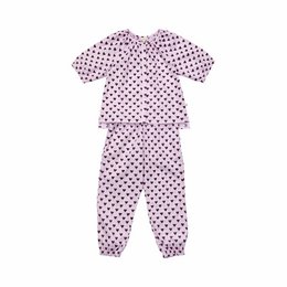 Organic cotton pajamas - Lila heart