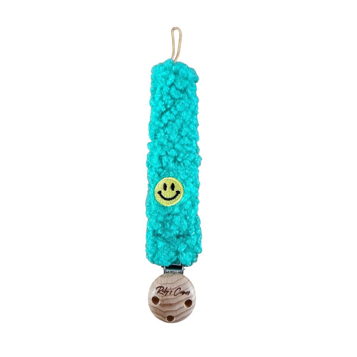 Pacifier clip Teddy - Smiley - Green