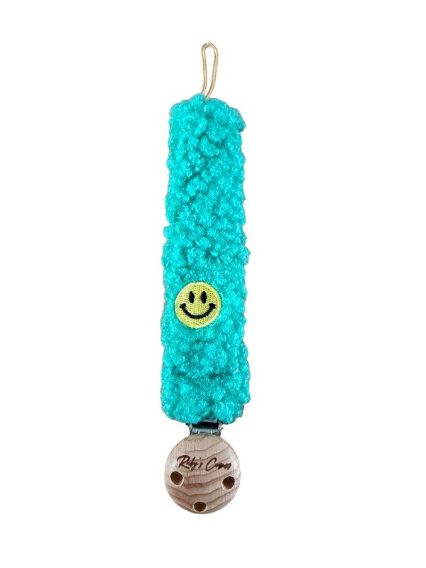 Pacifier clip Teddy - Smiley - Green