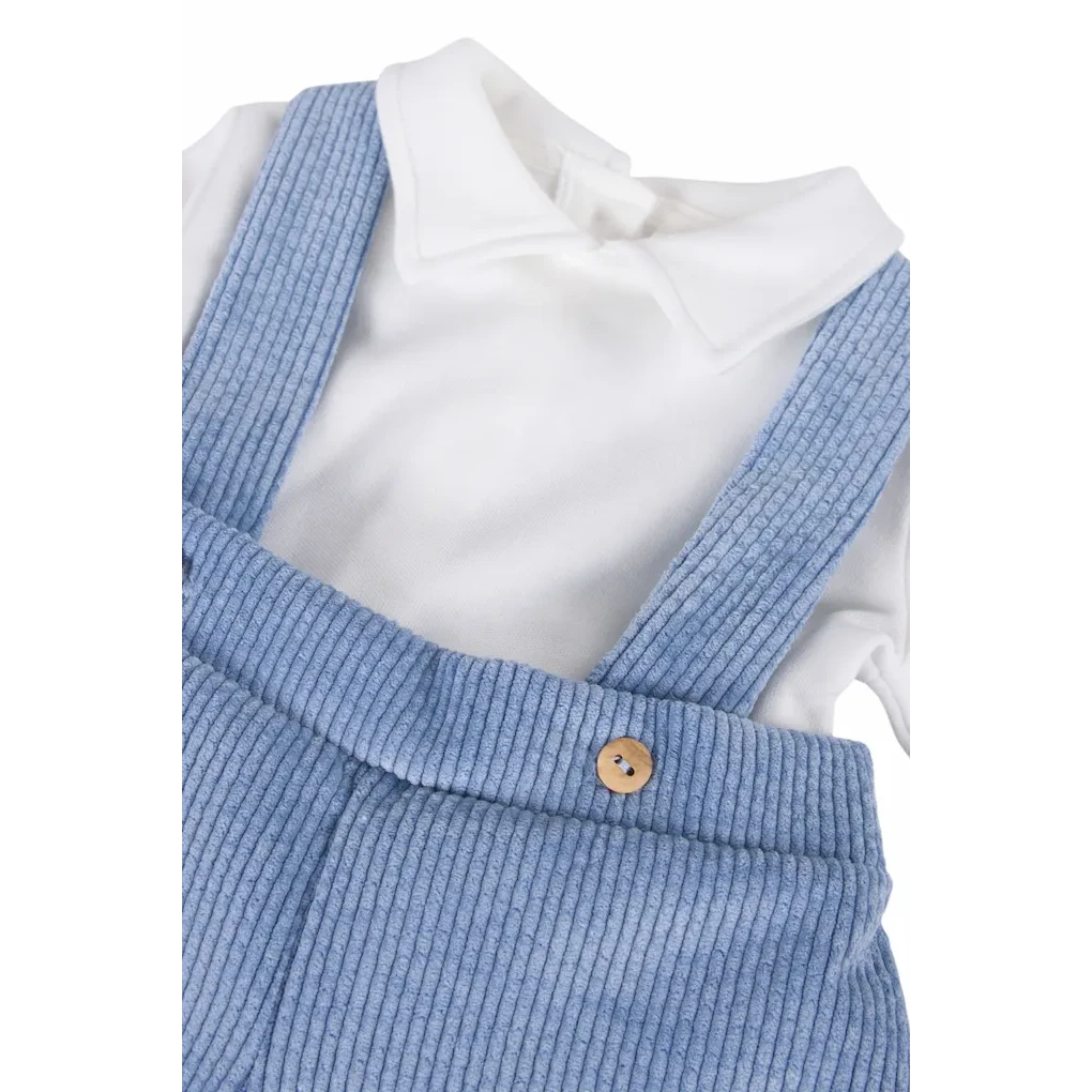 Conjunto bebé niño pana, peto y top