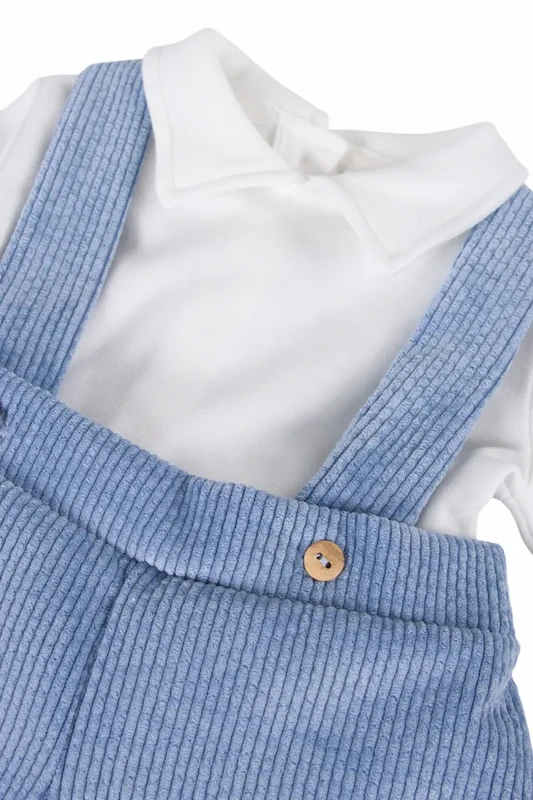 Conjunto bebé niño pana, peto y top