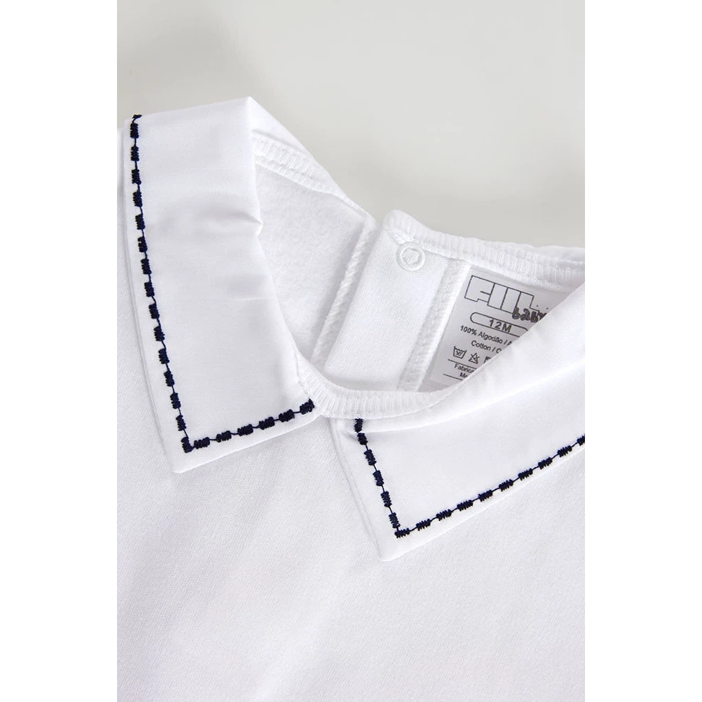 Body T-shirt dla niemowląt z kołnierzykiem, szczotkowane