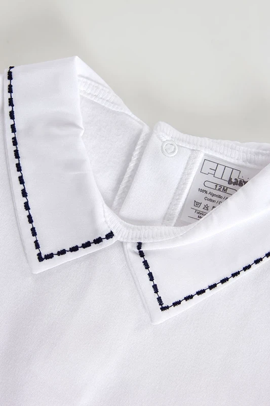 Body T-shirt dla niemowląt z kołnierzykiem, szczotkowane