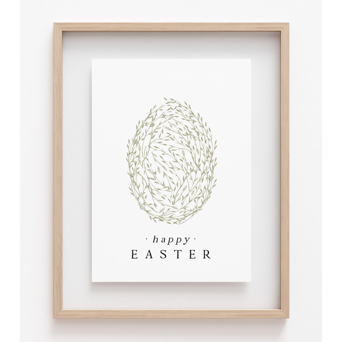 Salie groen paasei poster, Easter egg poster, sage floral Easter egg print, Pasen, Easter poster