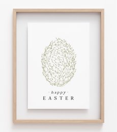 Salie groen paasei poster, Easter egg poster, sage floral Easter egg print, Pasen, Easter poster