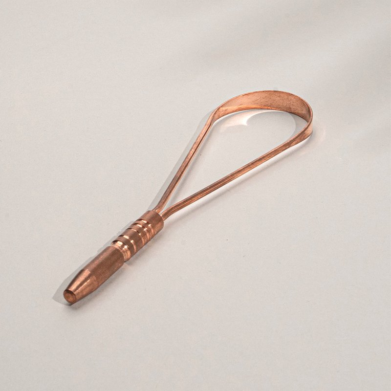 Tongschraper luxe, puur koper met 1 handgreep - 30 gr.