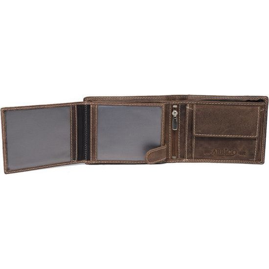 Portefeuille masculin - cuir cognac avec protection RFID et anti-skim