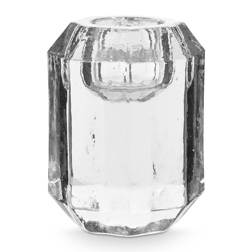 Candle Holder Cilinder Shape Glass Clear 7x5,5cm