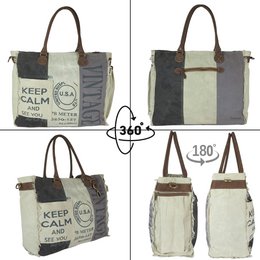 Sac vintage Sunsa. Sac à main du week-end. Acheteurs Vintage. Sac de bain/sac de sport XXL. Sac à bandoulière en toile avec cuir