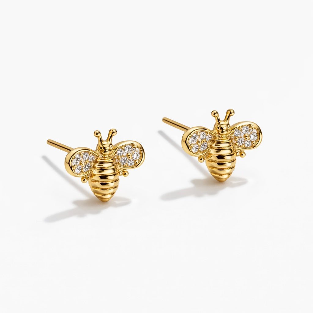 Bee Love – Bijenoorknopjes met zirkonen
