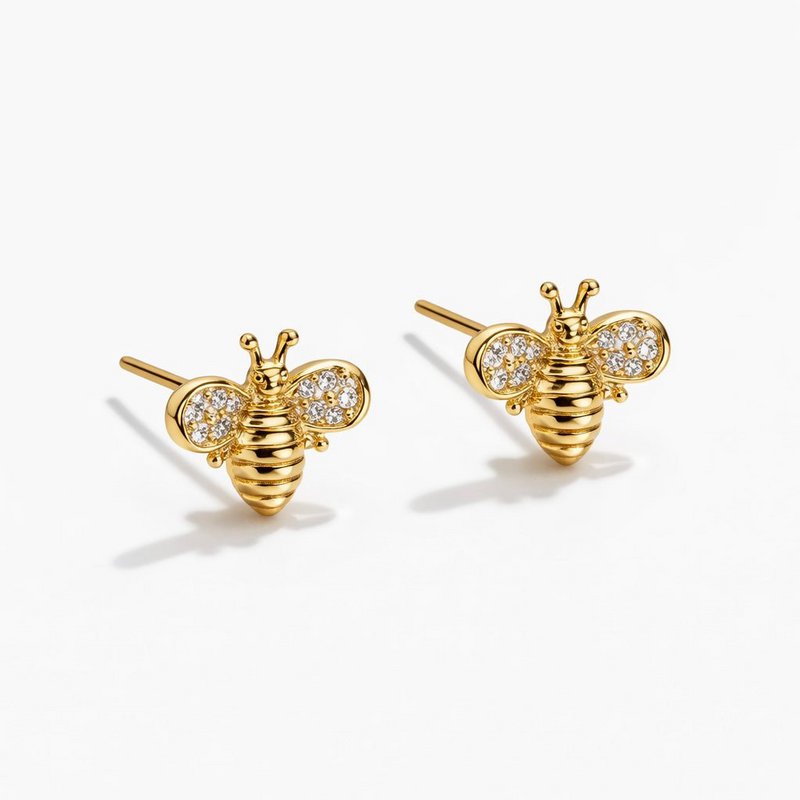 Bee Love – Bijenoorknopjes met zirkonen