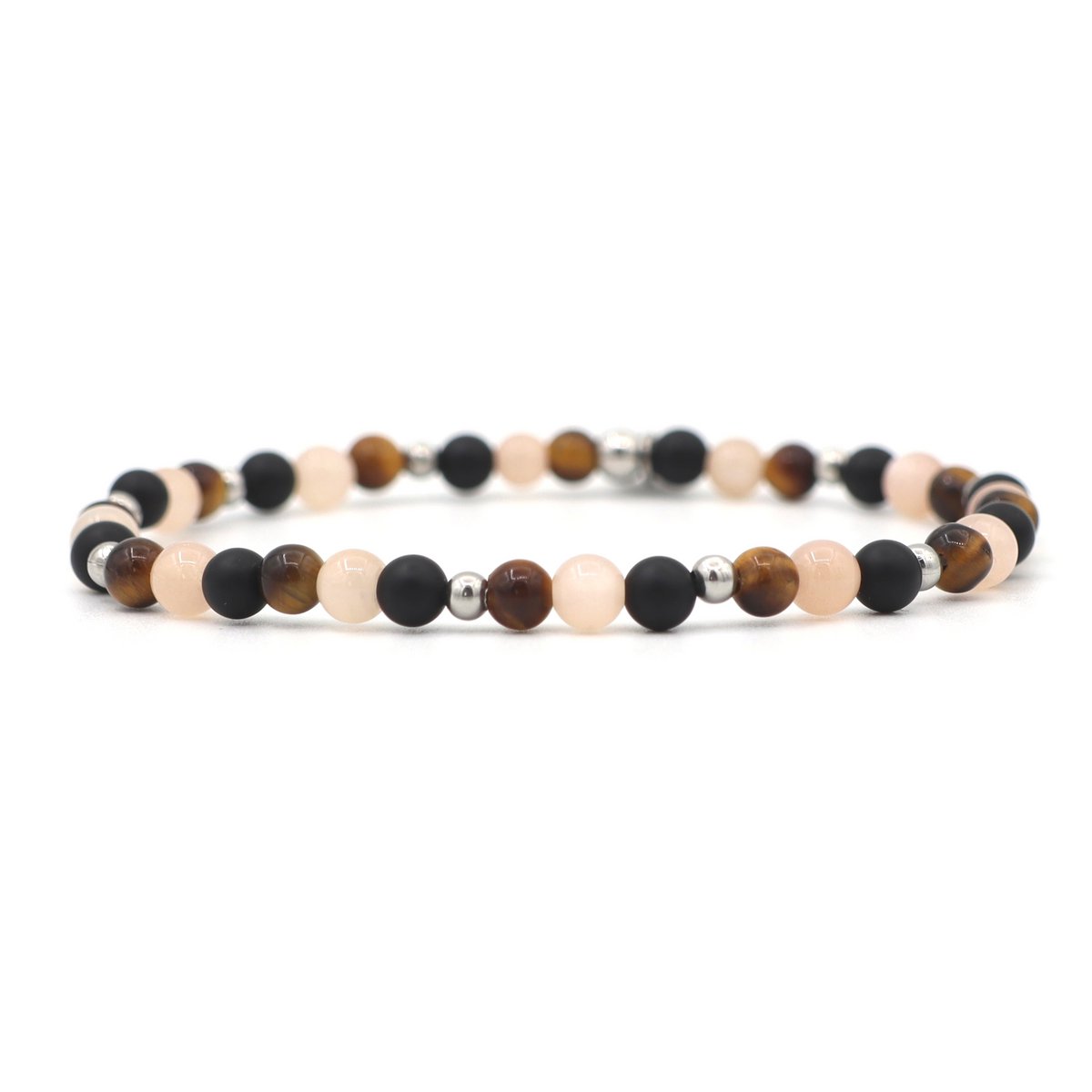 Natuursteen armband new beginnings, zilver en goud