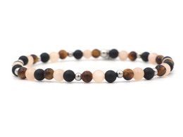 Natuursteen armband new beginnings, zilver en goud