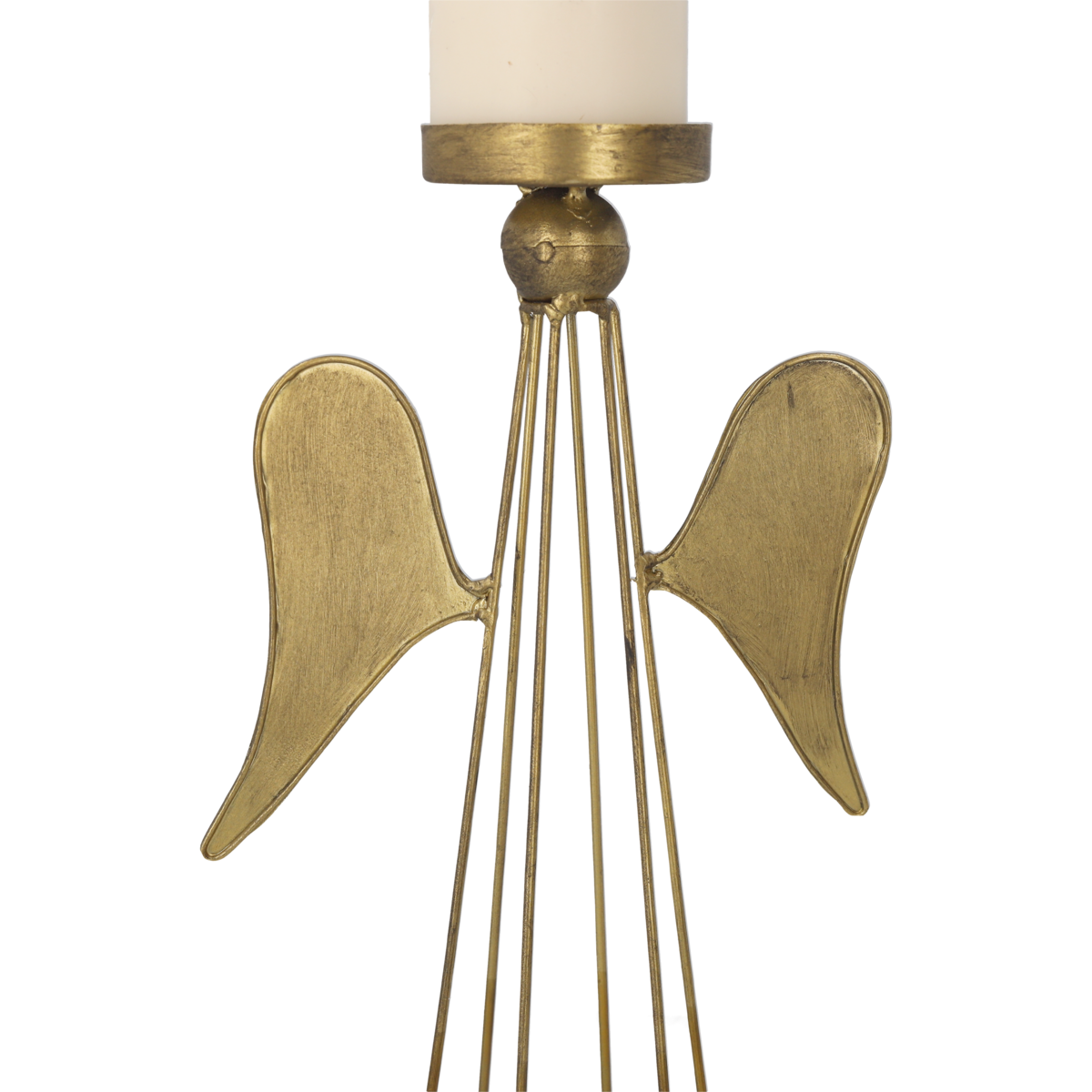 Golden angel metal candle holder h 37 d 12 cm