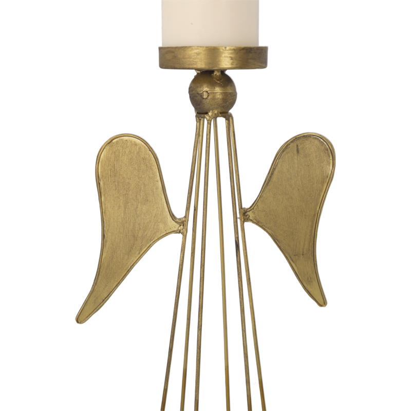Golden angel metal candle holder h 37 d 12 cm