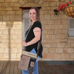 Sunsa women's shoulder bag. Crossover bag with many compartments. Vintage retro style shoulder bag. Canvas & Leather Crossbody Bag.…