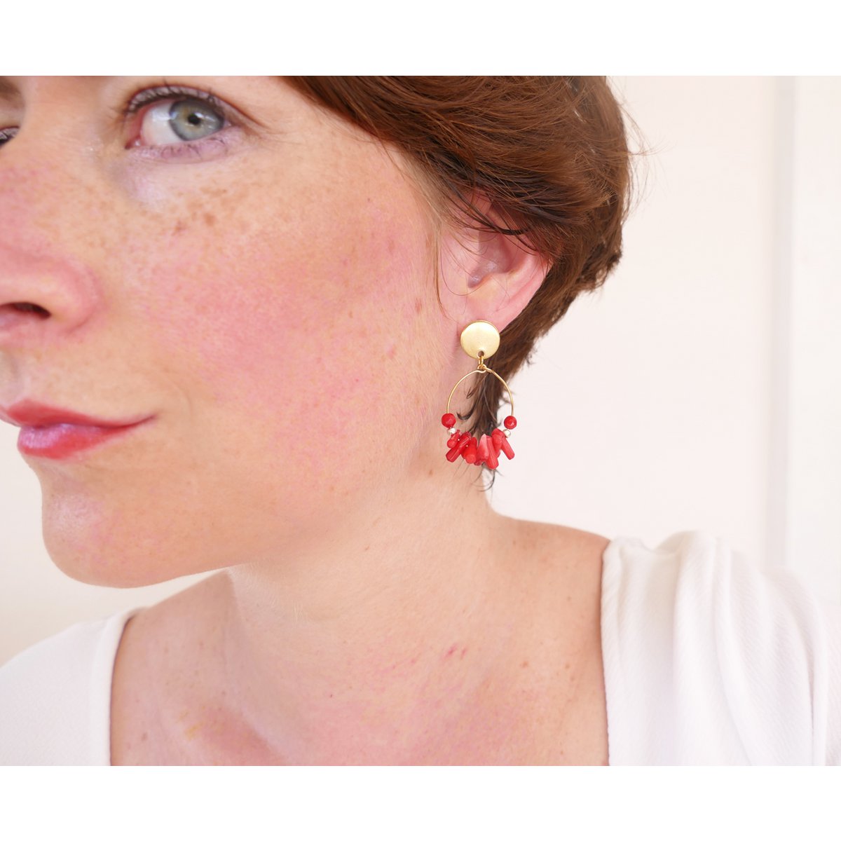 ALBA coral earrings