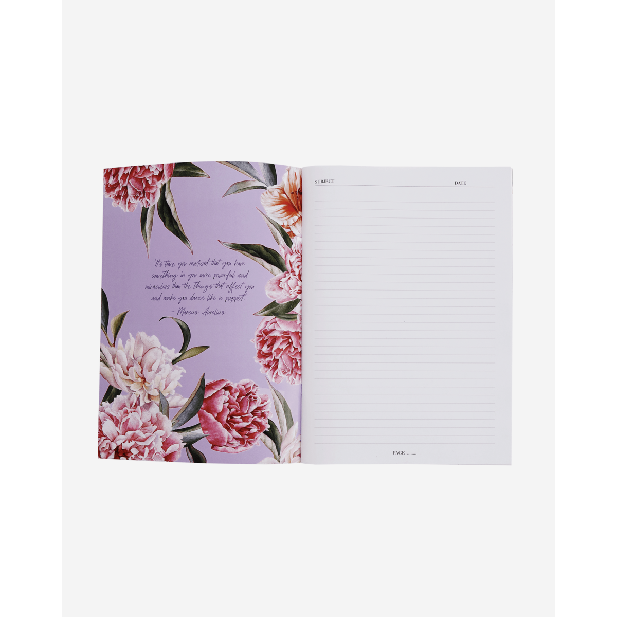 A4 Notizbuch in luxuriösem lila Blumen