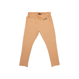 Jogging pants in a peach color, suitable for kids. The pants are available in sizes 122-128, 110-116, 98-104, 86-92, 74-80, and 62-68.