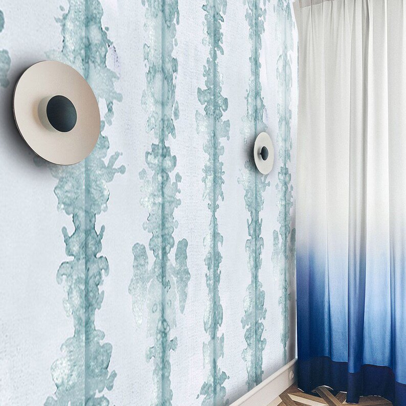Papier peint tache d'encre bleue douce