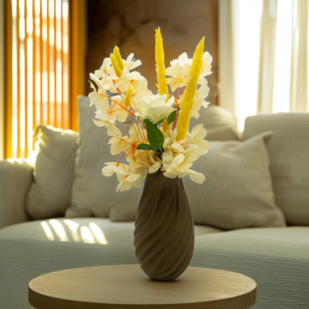 Vase Lunaris 3D - Vase imprimé en 3D - PLA durable - Convient aux fleurs artificielles