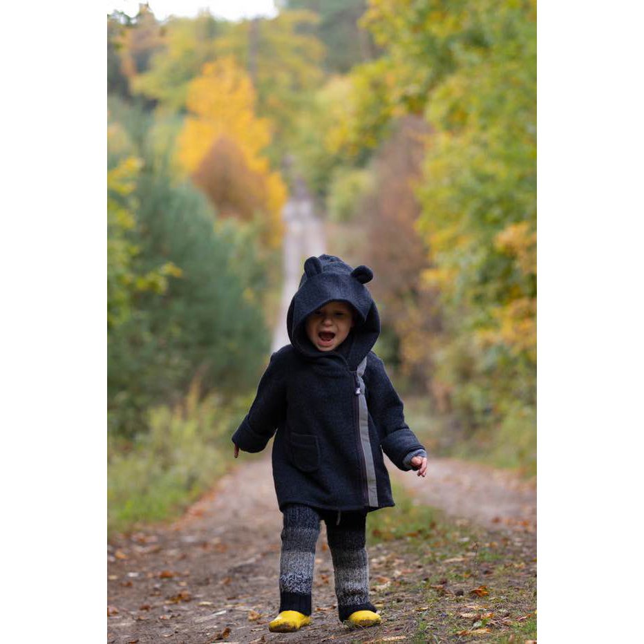 baby 100% merino wool jacket Grey