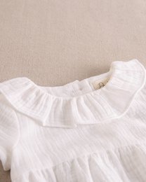 White Baby Boys 'White Chiffon Baby Romper med ruffle krave M92-21510134