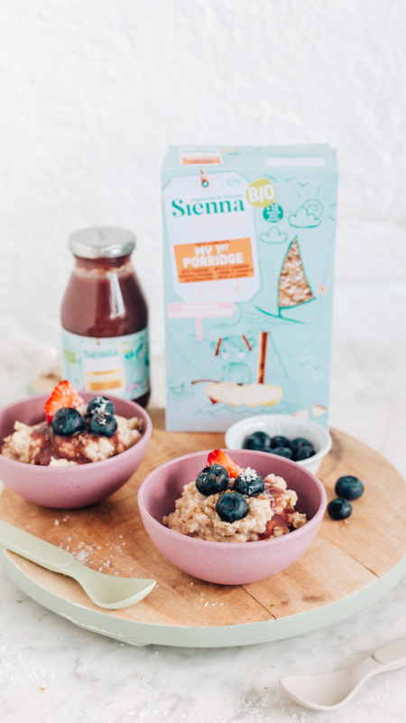 PORRIDGE DI AVENA BIOLOGICO CON MELE E CANNELLA - SENZA GLUTINE - SENZA ZUCCHERI AGGIUNTI - DAI 12 MESI - 200G