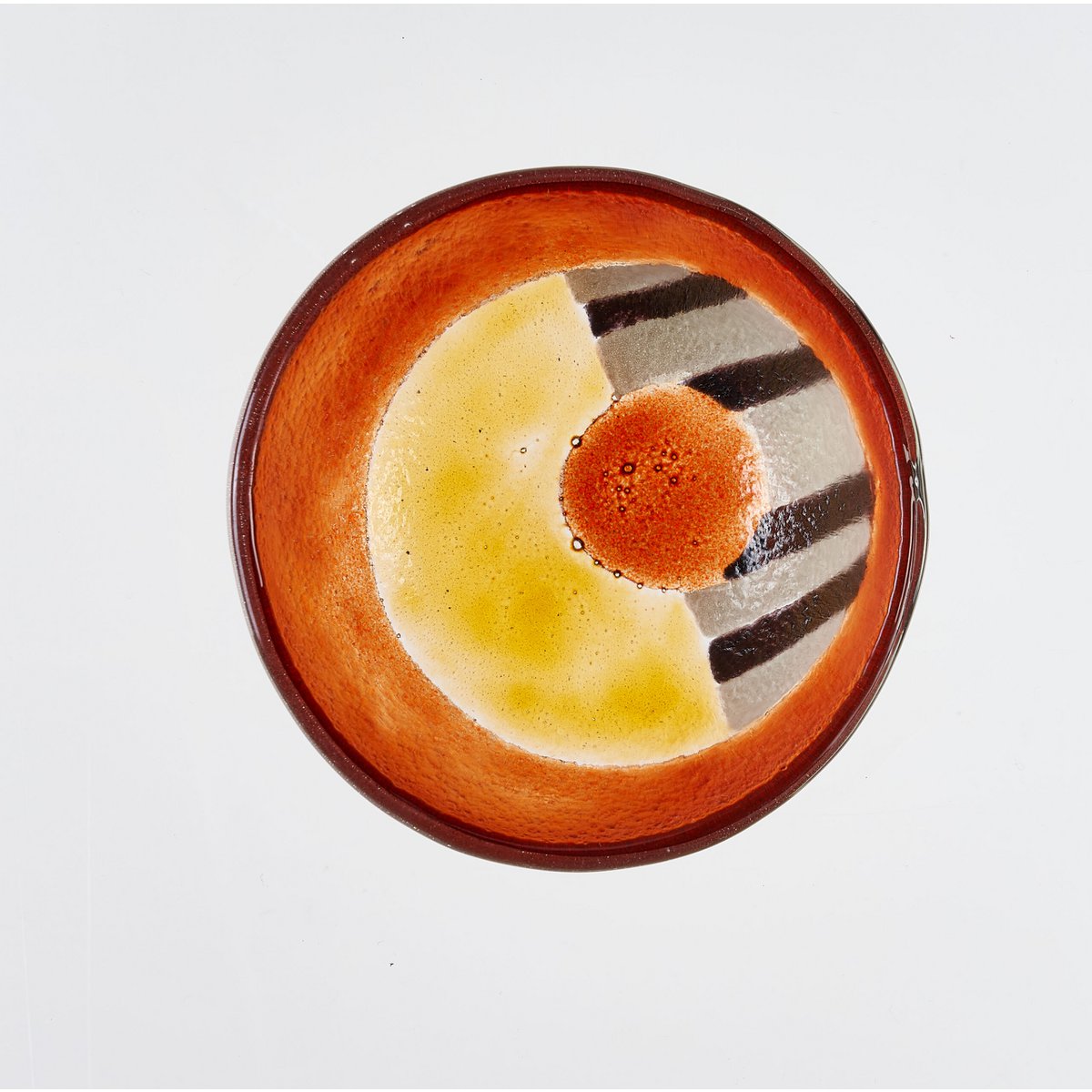 Safari Bowl Tray 12x5 Black, Brown & Yellow