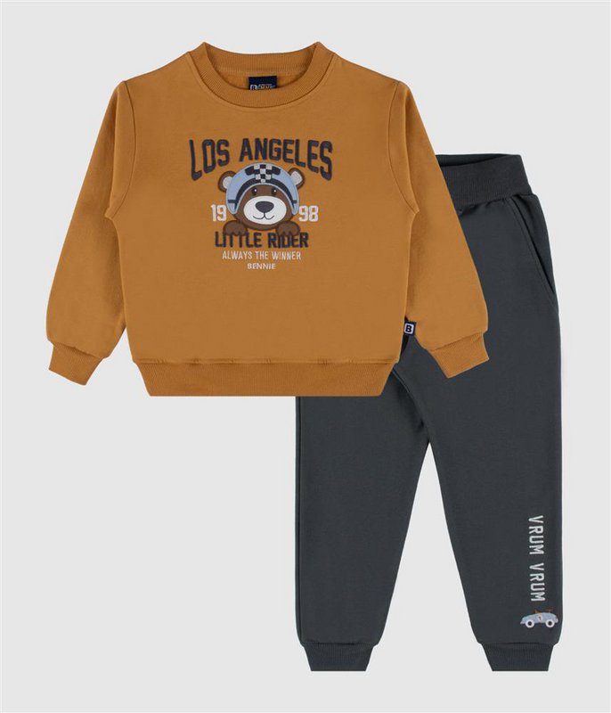 Verspieltes besticktes Winter-Fleece-Trainingsanzug-Set