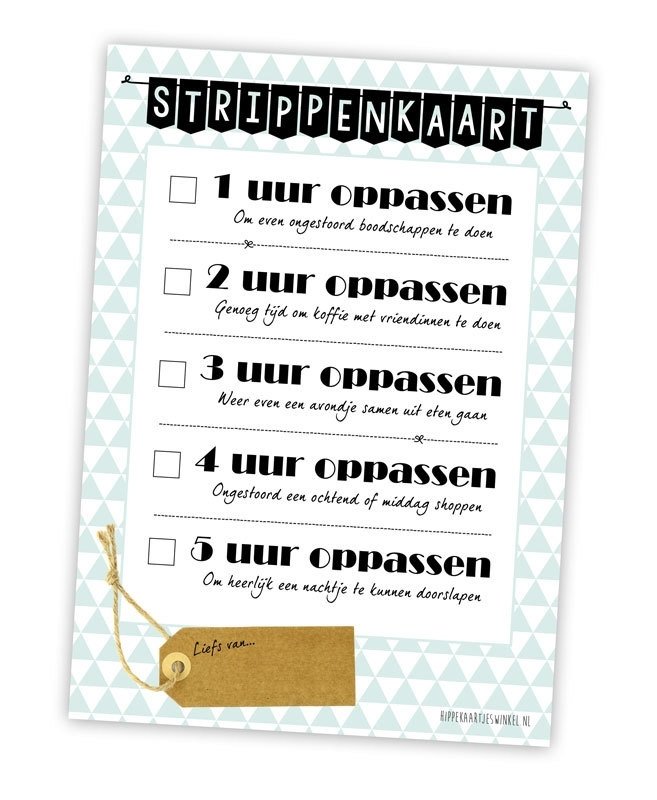 Babysitter strip card A5