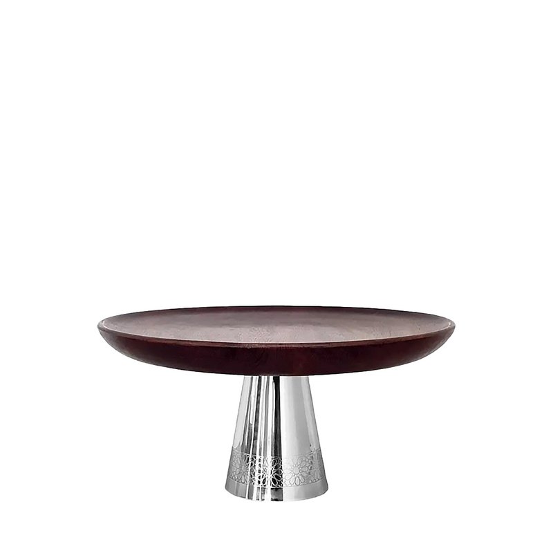 Silver metal metal pie dish 30x30x14.5cm