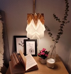 Trævæglampe og lille ophæng Origami Paper og Ecowood