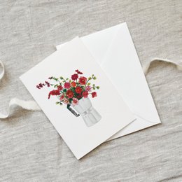 Wenskaart · Rood espressoboeket