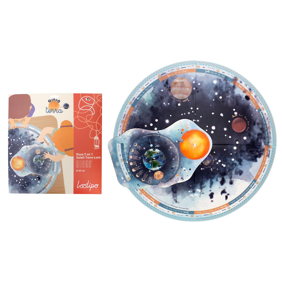 Mi 5 en 1 rueda - Astro Terra - ⌀ 50 cm - 1 Recto -Verso Wheel - Color variado