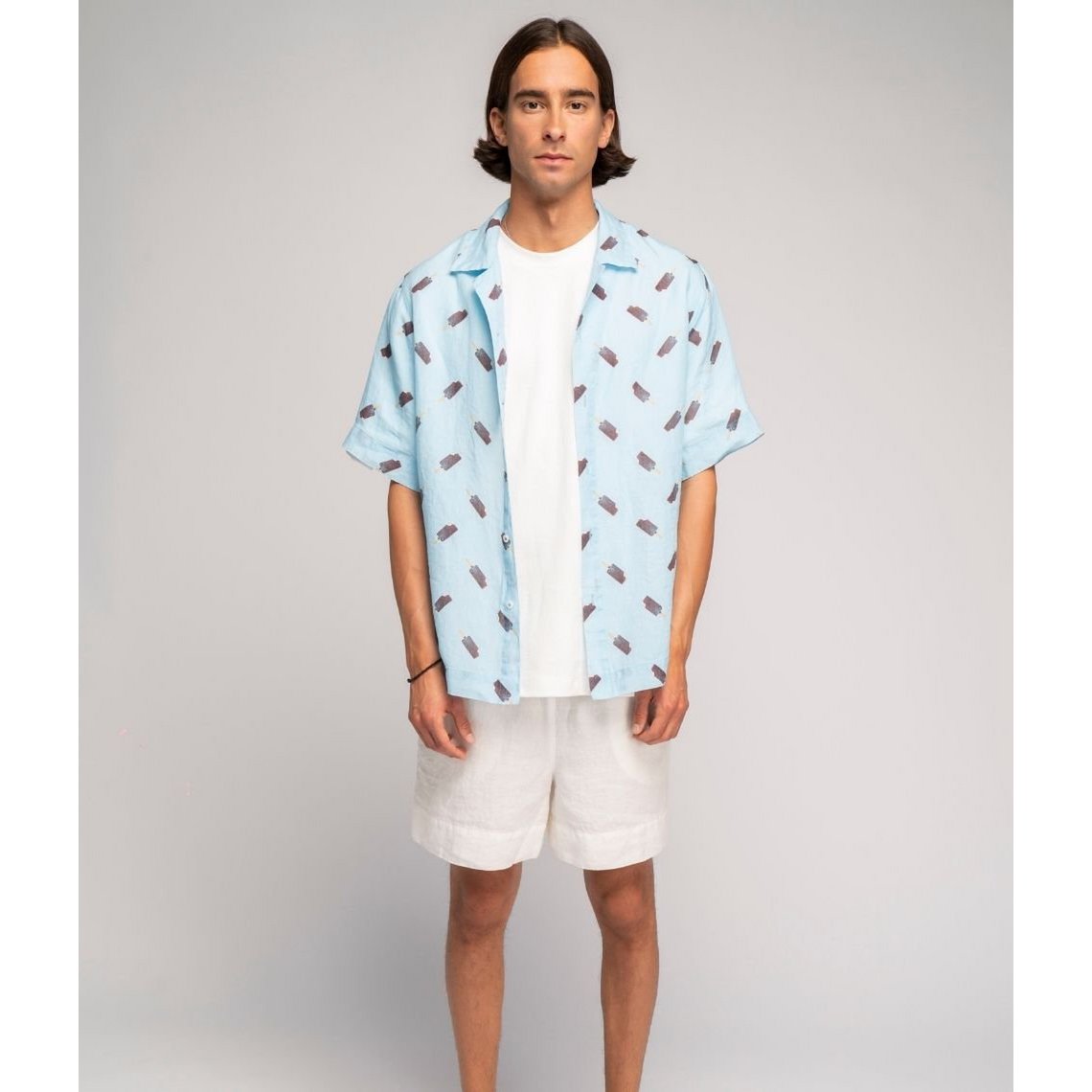Chemise en lin Bleu Glace - Agnė Kišonaitė (Unisexe)