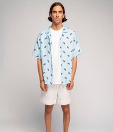 Chemise en lin Bleu Glace - Agnė Kišonaitė (Unisexe)