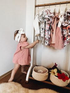 Roze engel mouw mousseline zomer top baby peuter