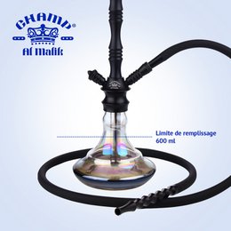Chicha Complete Shisha Kit met Siliconenslang Keramische Kom, Tang, Mondstuk, Glazen Basis Waterpijp Complete Moderne Set Zwart