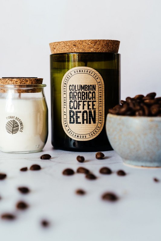 Columbia Arabica kaffebønne sojavokslys - grønt glas