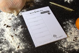 Meal Planner Paper A5 Black White // Notepad Menu Planner