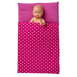Van Dijk Toys Duvet - Pink med hvide prikker