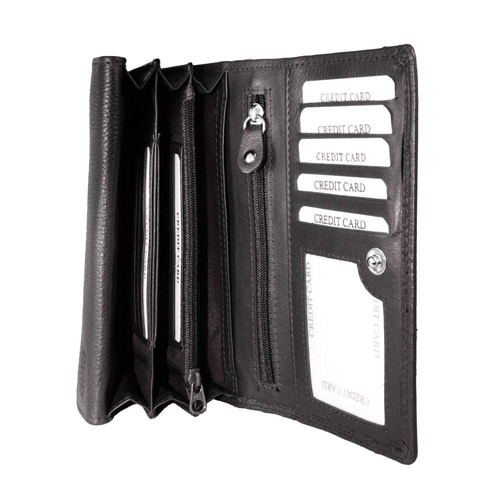 Portefeuille Femme en Cuir RFID - Portefeuille Femme en Cuir - Modèle Harmonica