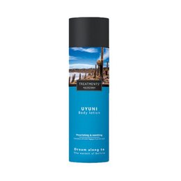 A 250 ml body lotion from the Treatments® brand, featuring the Uyuni scent. The lotion is designed to hydrate and nourish the skin.