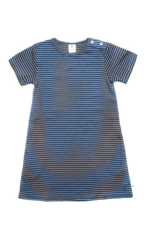 2621ini | Robe à armes courtes pour enfants - Indigo -ginger