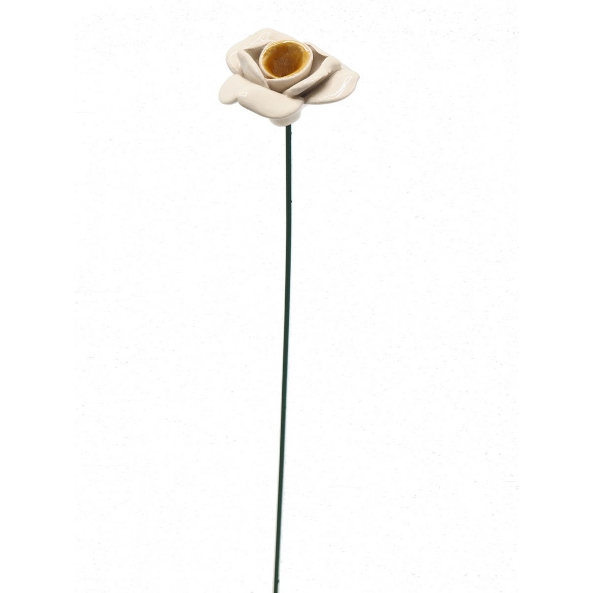 Rose flower ceramic white 3.5 cm
