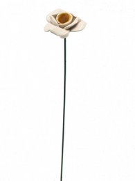 Rose flower ceramic white 3.5 cm