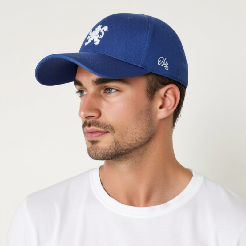 O.Leo Baseballkappe – Blau – Weißer Löwe – Unisex