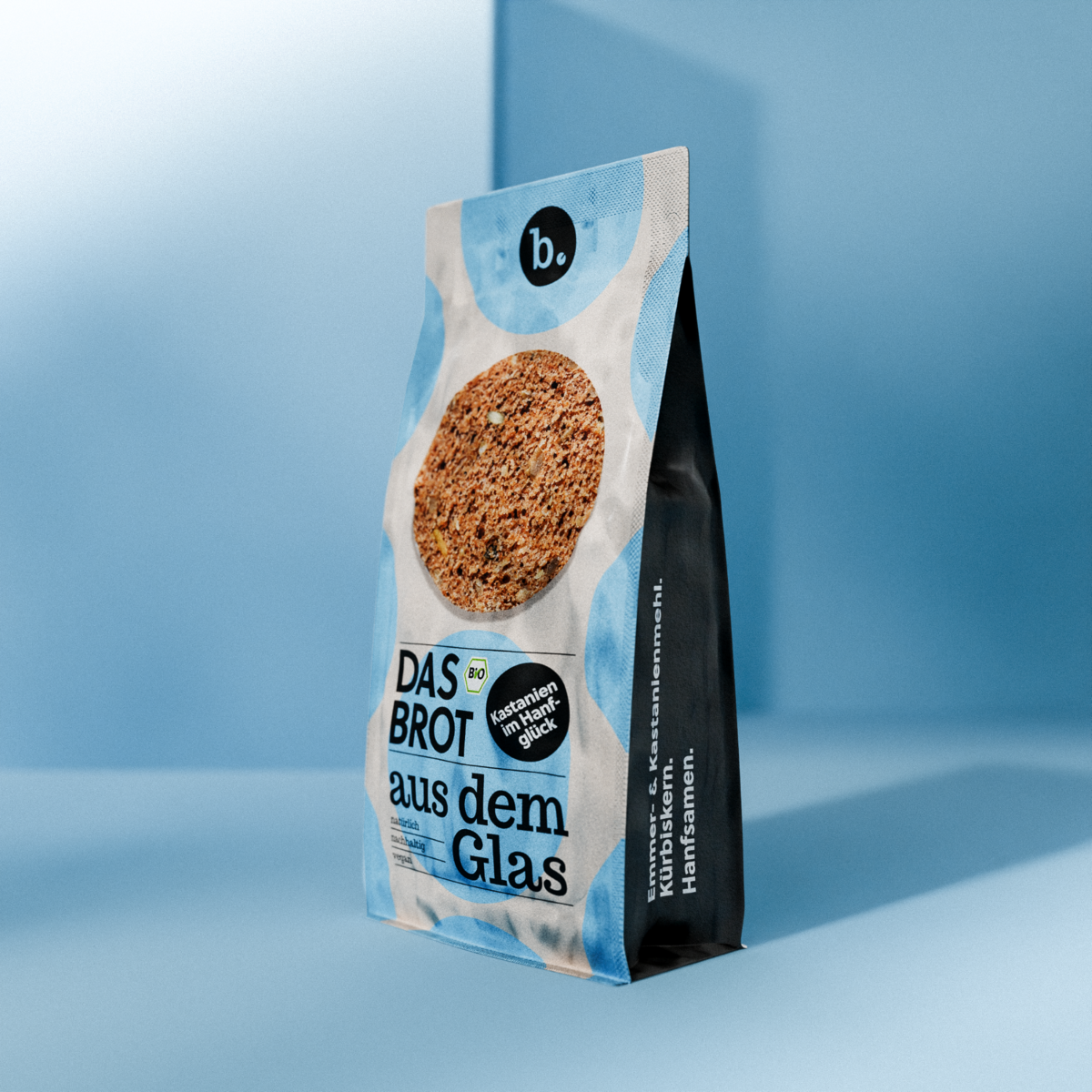 Nachfüller für Bio-Brotbackmischung im Glas "Kastanien im Hanfglück" (600 g)